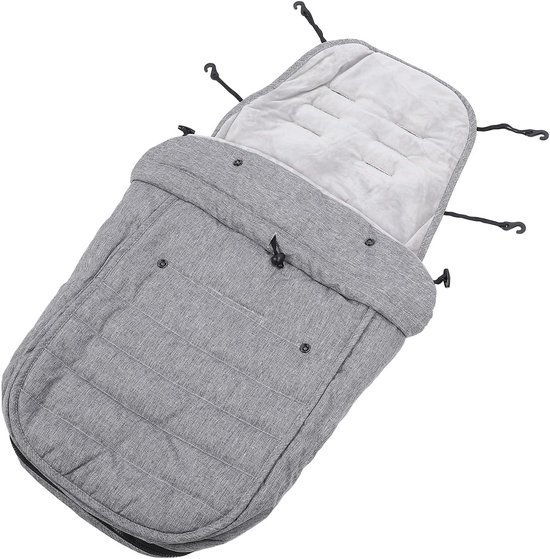 Kinderwagen Voetenzak - Baby Winterhoes - Baby Warm Houden - Universele Pasvorm - 40 x 85 cm - Grijs — afbeelding 5