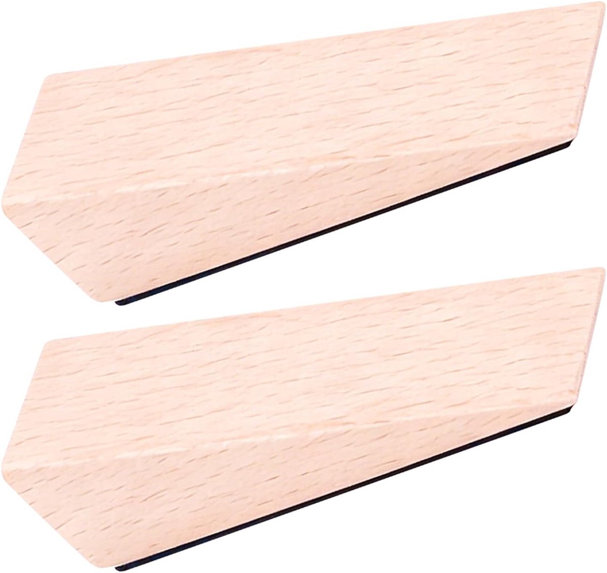 Houten Deurstopper - Deurwig - Deuren Beveiligen - Antislip Geluiddempend - 9 x 2.9 x 2.8 cm - Beige