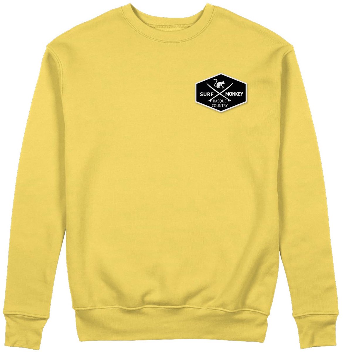 Sweatshirt met patch - Ronde hals / Volwassenen (Geel - M)