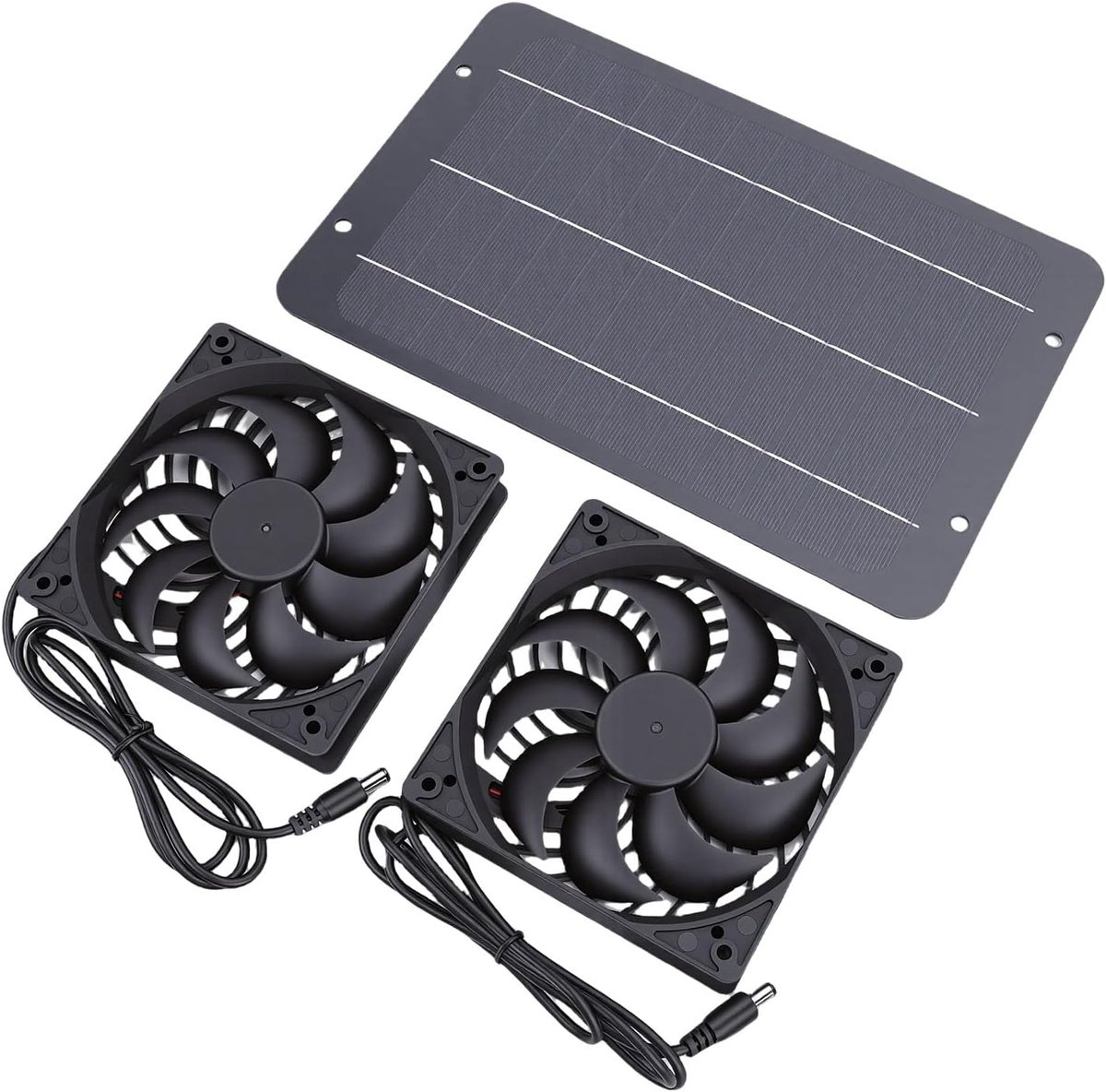 Zonne Ventilator Set - Afzuigventilator Solar - Luchtcirculatie Buiten - Dubbele Ventilato