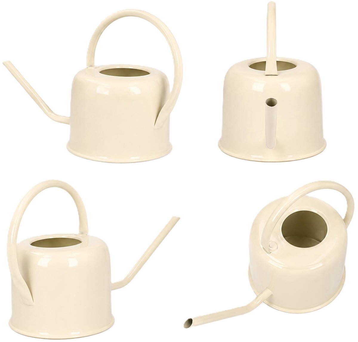 Home & Styling Plantengieter - retro model - rvs metaal - wit - 1100 ml - Gieters voor binnen