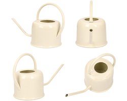 Home & Styling Plantengieter - retro model - rvs metaal - wit - 1100 ml - Gieters voor binnen