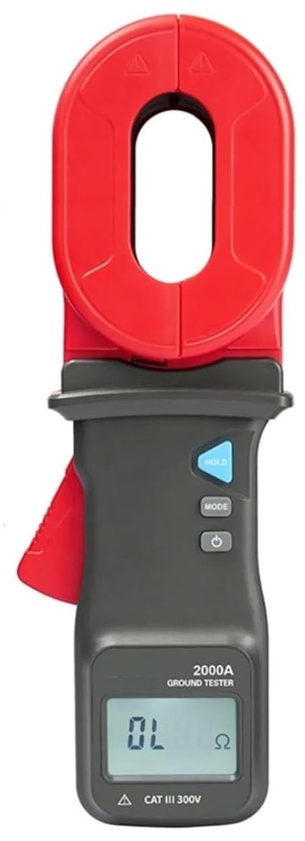 Explosieveilige Klem - Aardingstester Digitaal - Veilig Testen - Contactloze Meting - 0.01 Ohm Resolutie - Rood Grijs