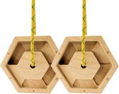 Vinger Trainer - Hangboard Hout - Grip Kracht Training - Multi-hoek Grepen - 15x13x3cm - Houtkleur