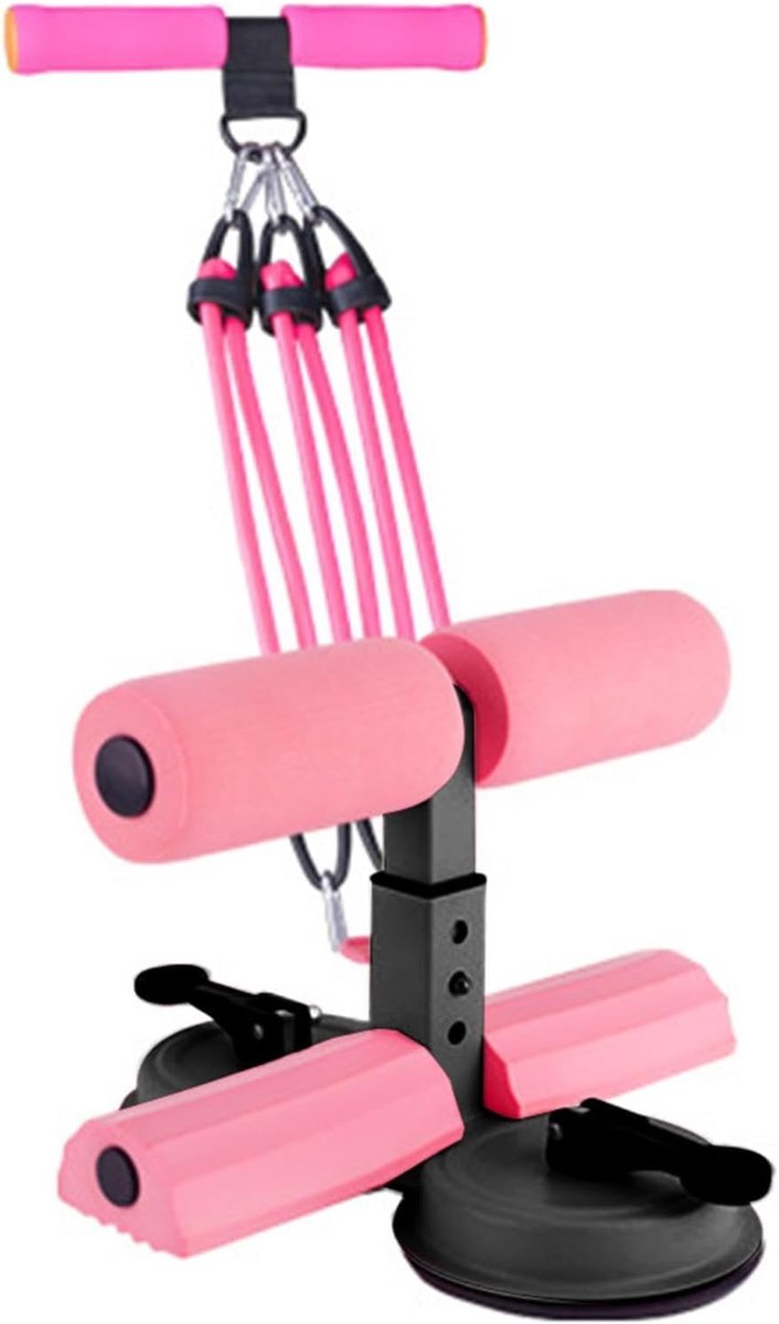 Zitmachine Voethouder - Buikspier trainer - Core training thuis - Verstelbare weerstand - 23 x 20 cm - Roze