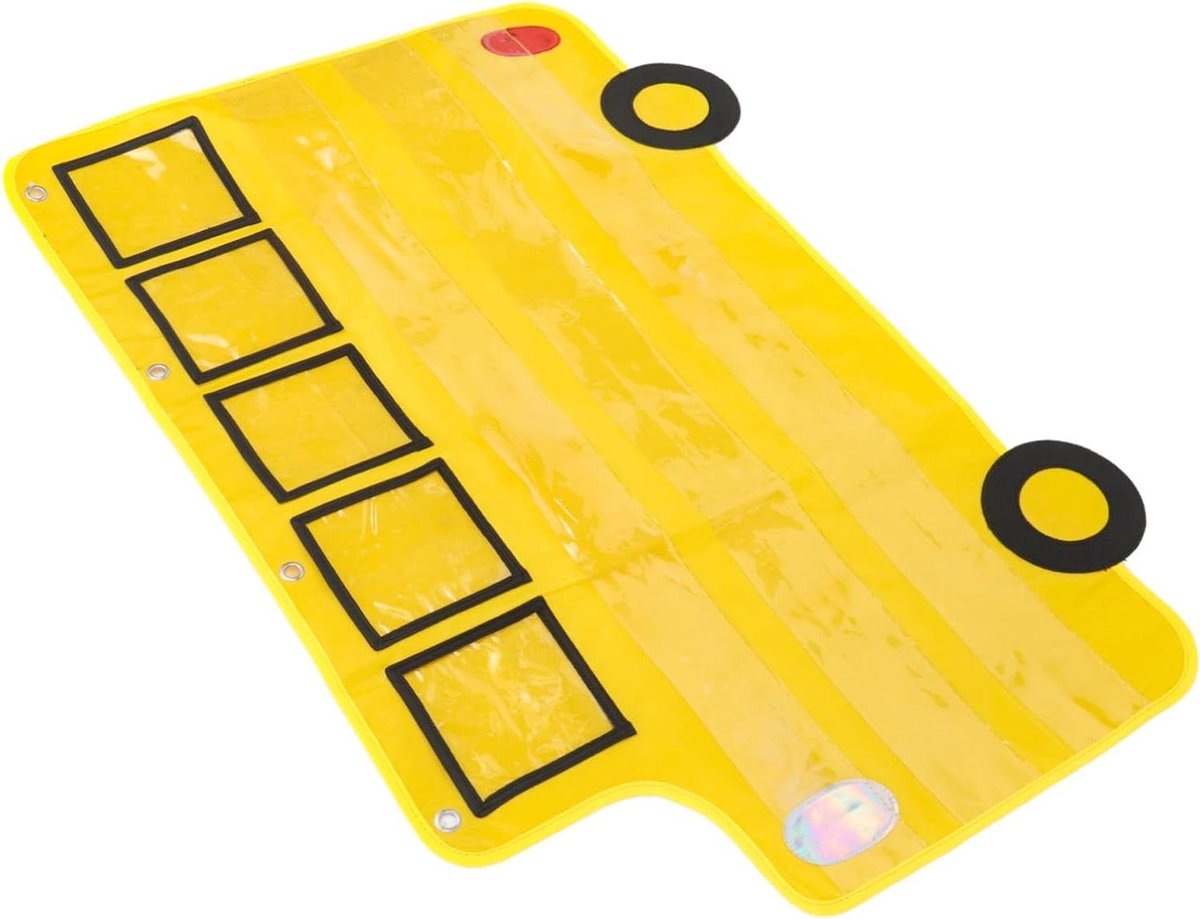 Hangende Opbergzak - Klaslokaal Organizer - Leren en Spelletjes - Transparante Vakken - 86x53cm - Geel