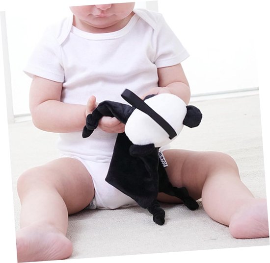 Baby Comfort Deken - Kalmerende Handdoek Knuffel - Baby Verzorgen - Zacht Pluche Materiaal - 28 x 28 cm - Panda — afbeelding 2