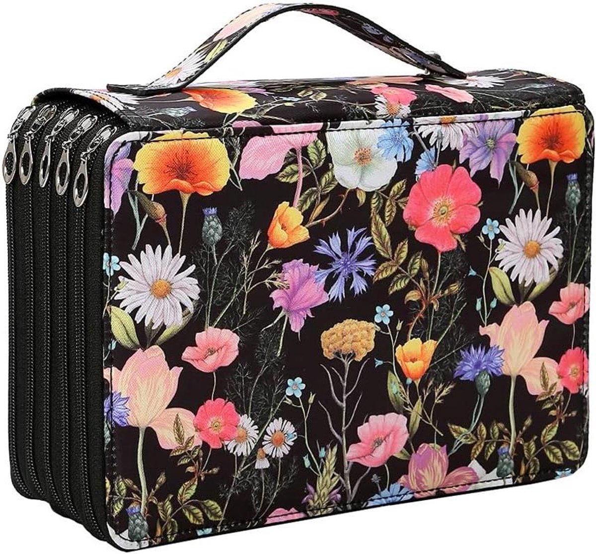 Pennenzak Rolbaar - Etui Potloden - Schoolbenodigdheden Opbergen - Slijtvast Oxford Stof - 20 x 28 x 9 cm - Zwart