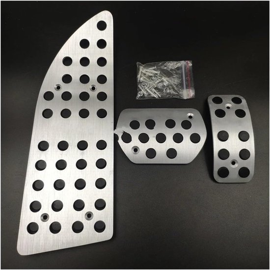 Pedaalhoezen Set - Auto Pedaal Covers - Verbeterde Grip - Antislip Rubber - 3 Stuks - Zilver — afbeelding 5