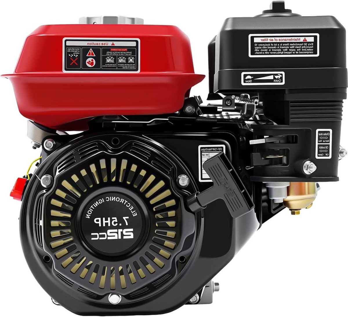 Benzinemotor - Reservemotor Aandrijfmotor - Gereedschap Aandrijven - Olie Waarschuwingsfunctie - 212 cc - Rood Zwart