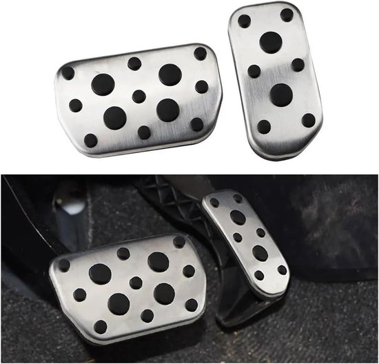 Auto Pedaal Set - Pedaal Covers - Verbeterde Rijervaring - Stabiele Grip - 2PC AT - Zilver — afbeelding 4