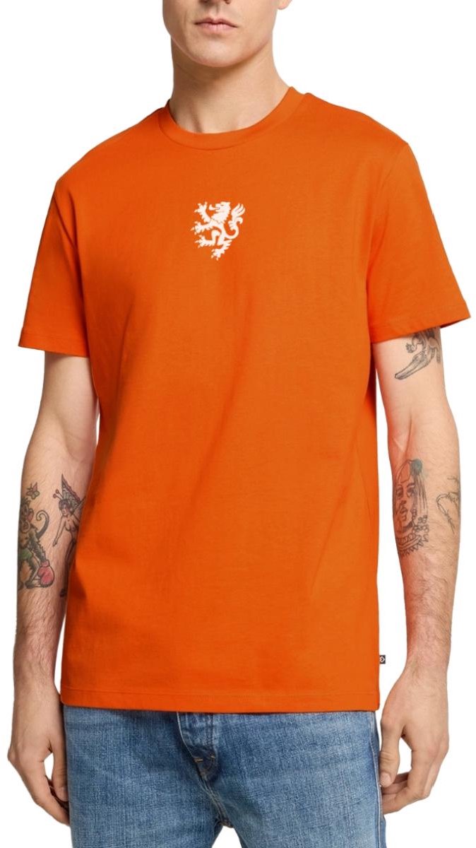 Nederland Voetbal Shirt Wapenshild Van De Leeuw Premium T Shirt Heren