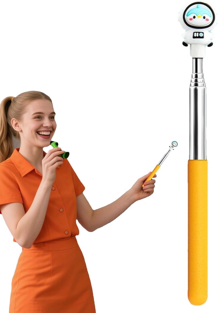 Telescopische Wijzer - Vingerstick Lesstok - Klaslokaal Presentaties - Cartoon Antislip Grip - 70 cm Uitgeschoven - Astronaut