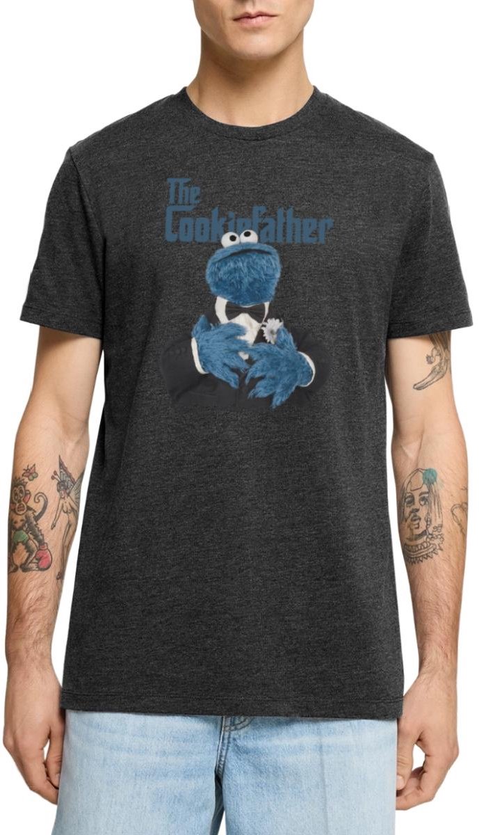 Sesamstraat Koekiemonster The Cookiefather Premium T Shirt Heren