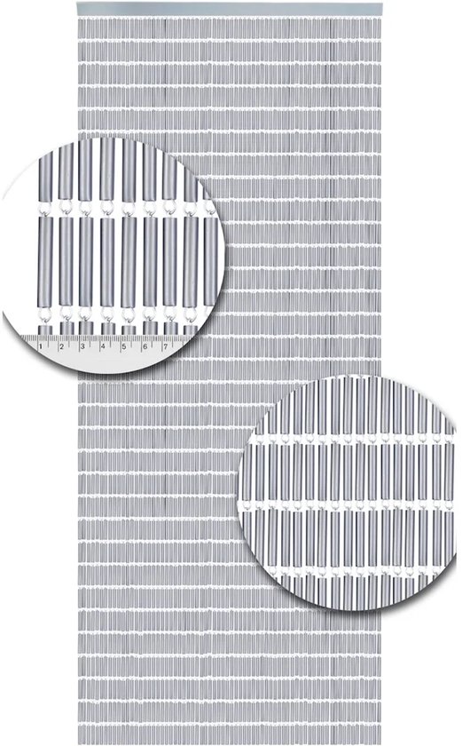 Vliegengordijnenexpert Vliegengordijn Hulzen - Zilver 100 x 240 cm op het kozijn van Merkloos — afbeelding 2