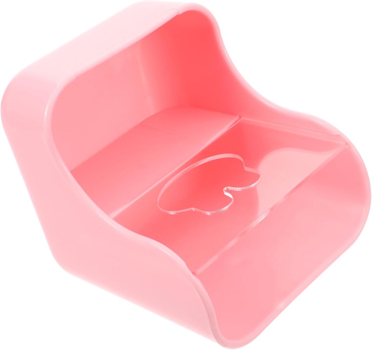 Konijnengrasbak Voerbak - Voerhouder Kleine Dieren - Voedsel Eet Snelheid - Dubbel Compartiment - 360 Gram - Roze