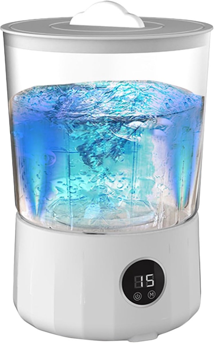 Reiswasmachine Mini Wasmachine Kleding Reinigen Oplaadbaar Draagbaar 15 Liter Wit