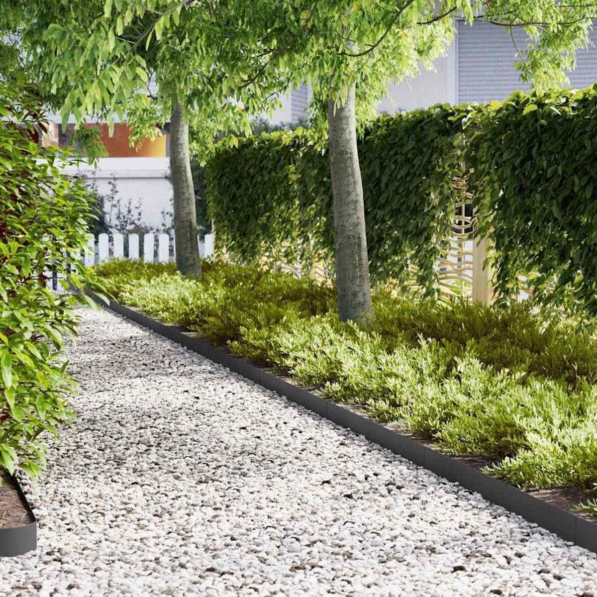 Gazonrand 20 stuks - Perkrand scheidingshek - Tuin afbakenen - Weerbestendig materiaal - 100 x 15 cm - Zwart