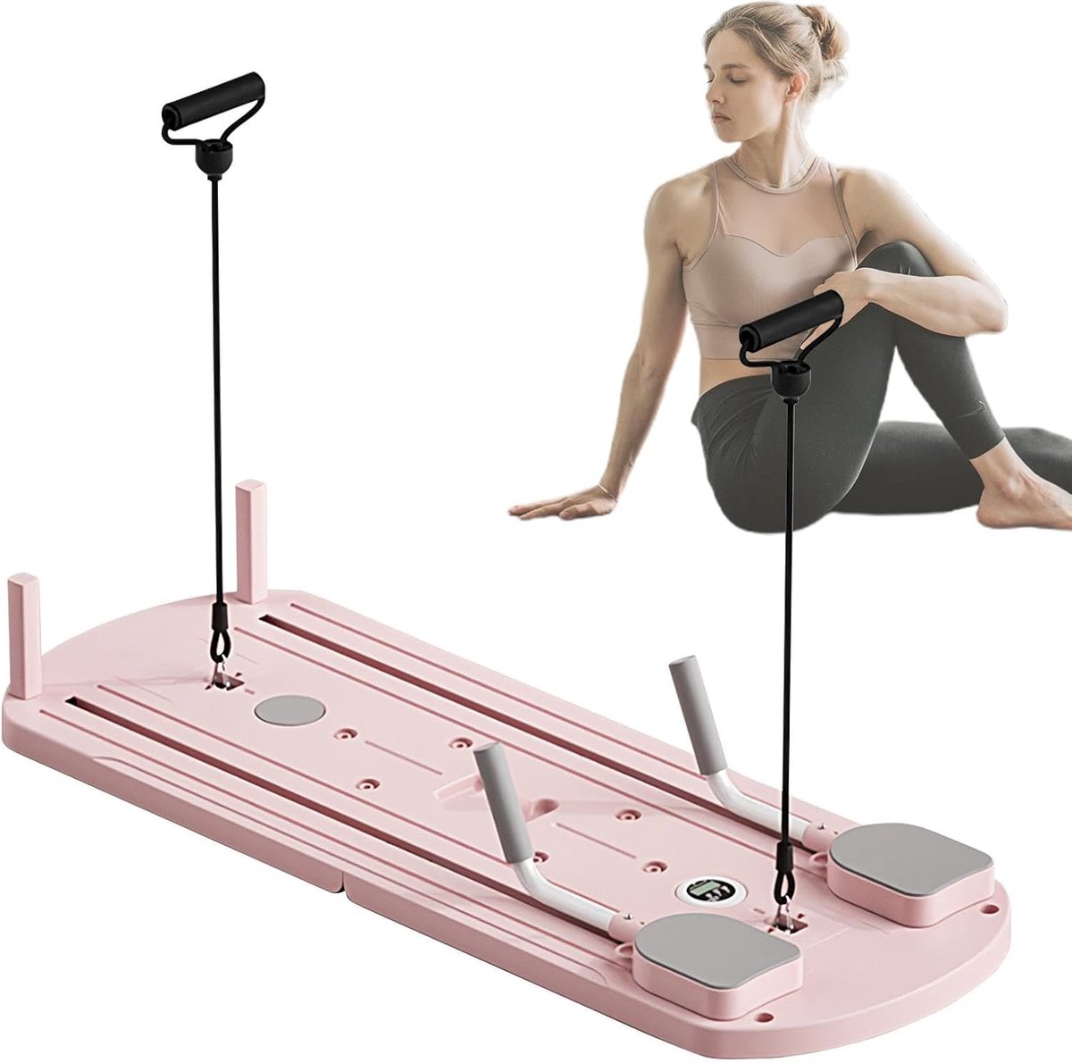 Pilates Board - Oefenbord Fitness - Full Body Training - Automatische Rebound - 110 x 41 cm - Roze