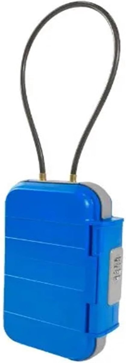 Draagbare Strandkluis - Opbergdoos Kluisje - Waardevolle Spullen Beveiligen - 4-Cijferig Combinatieslot - 10x10x10 mm - Blauw