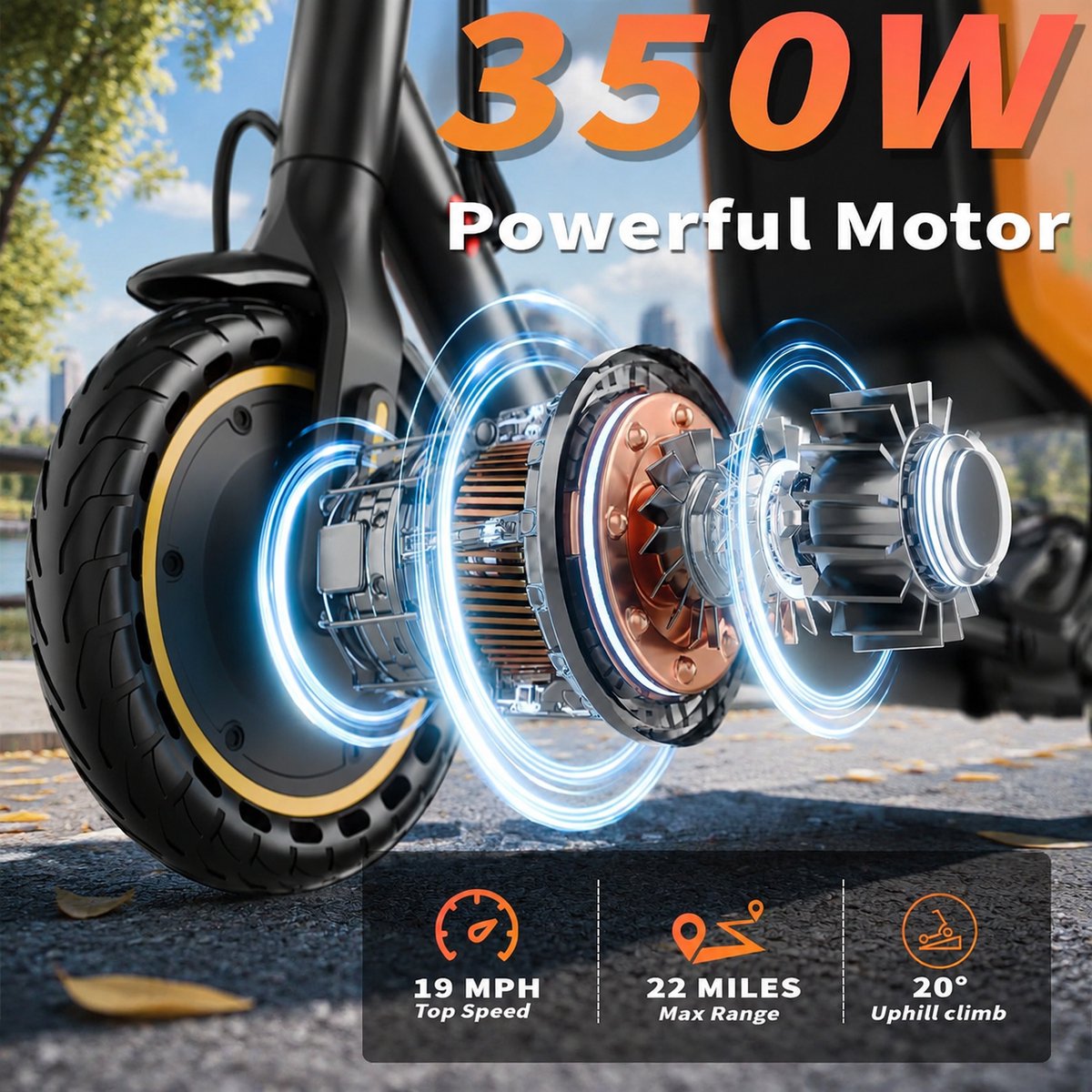 Huizhou Peter Elektrische Step 350W Opvouwbaar Aluminium 16KM Actieradius - afbeelding 2