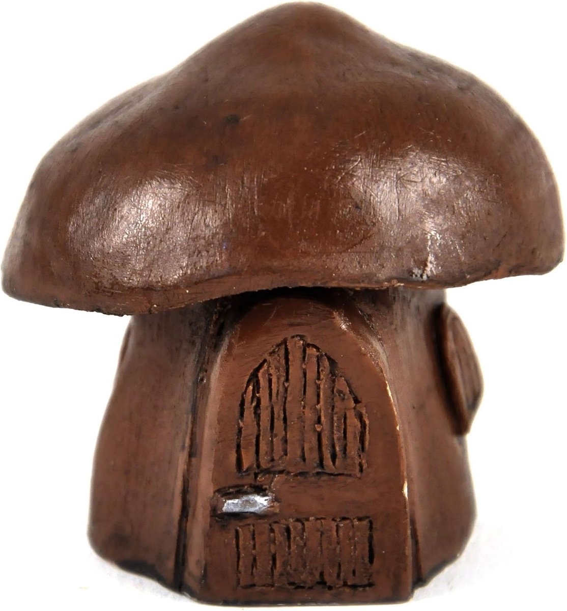 Paddenstoel Huisje - Feeënhuisje Tuin - Sprookjes Tuin - Weerbestendige Hars - 7.5cm Hoog - Rood