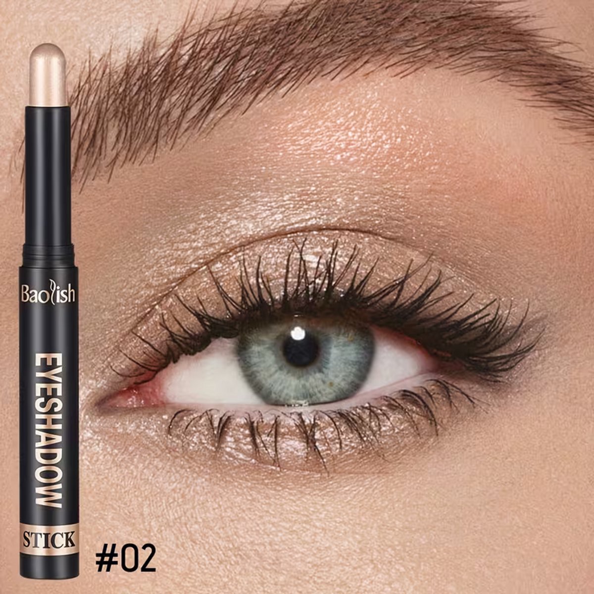 Oogschaduw Stick Licht Champagne – Shimmer Oogschaduw Stick met Romige Textuur – Langhoudende Oogmake-up