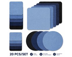 BukkitBow - Luxe Set Jeans Reparatie Patches - 20 Delig Denim Strijkpatch Set - Kleding Accessoires voor DIY Broekherstel