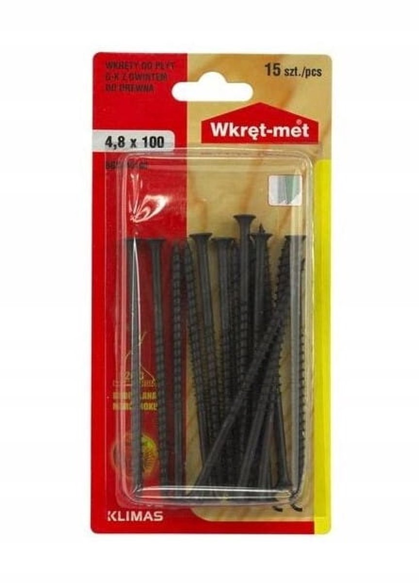 Wkręt-met - Gipsplaatschroef - 4,8x100mm - Fosfaatlaag - 15 stuks
