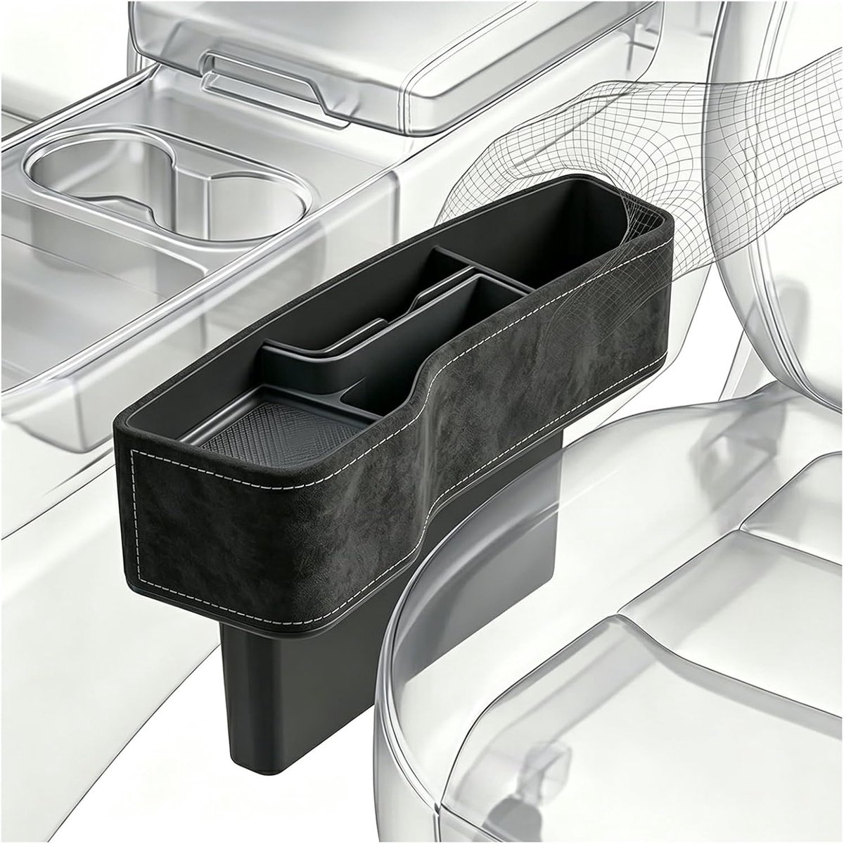 Autostoel Organizer - Opbergvak Auto - Auto Interieur Opruimen - Geïntegreerd Opbergvak - 1 x 1 x 1 cm - Zwart