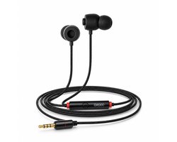 Grixx oordopjes met draad - 3.5mm jack - microfoon - handsfree bellen - Zwart