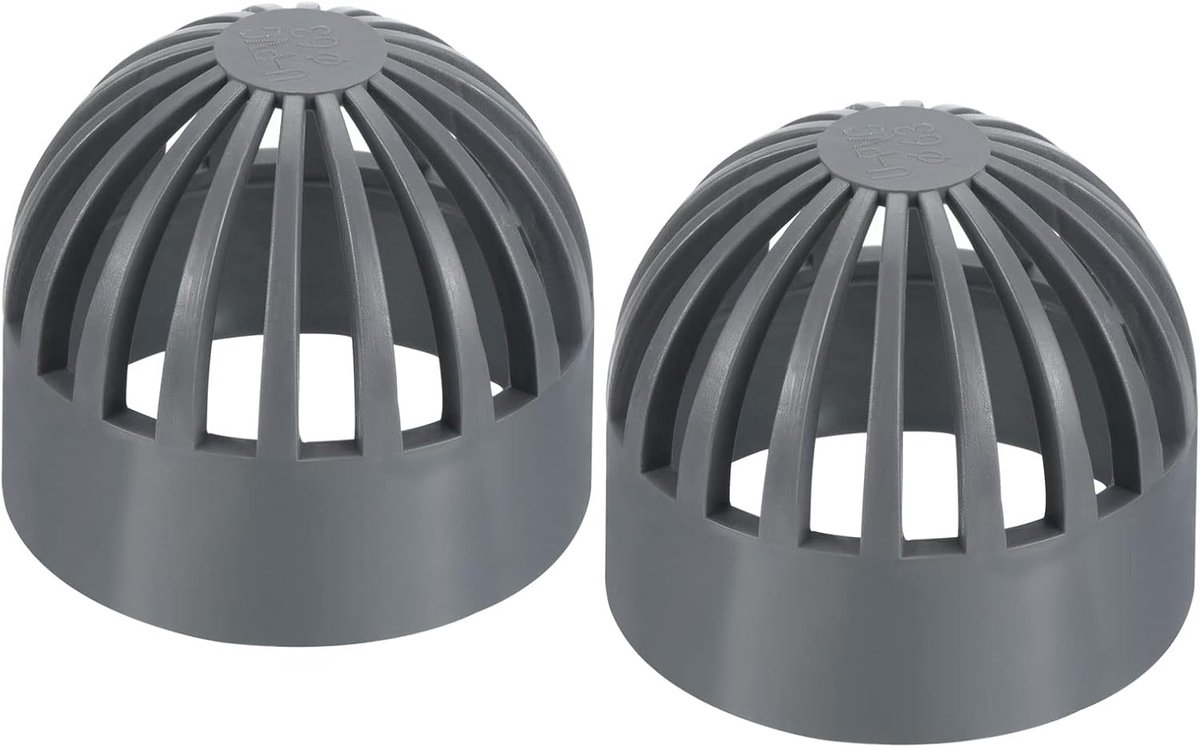 Afvoer Rooster Cover - Riool Drain Fitting - Drainage Systeem - Ronde UPVC Adapter - 63 mm ID - Grijs