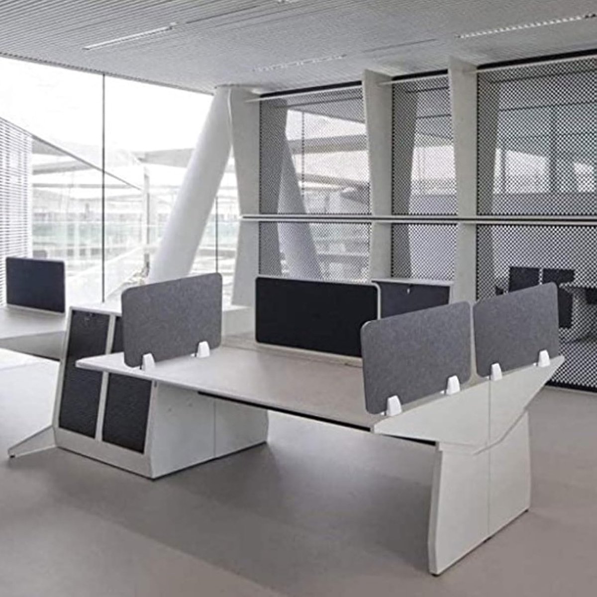 Bureau scheidingswand - Bureauverdelers akoestisch - Privacy creëren - Gemaakt van vilt - 30 x 40 cm - Grijs — cadeau in Cadeau-ideeën - foto 3