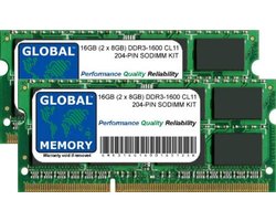 Geheugen RAM Kit - DDR3 SODIMM - MacBook Upgraden - 1600MHz Snelheid - 16GB Kit - Groen