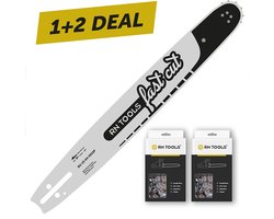 RNtools Kettingzaagblad 38 cm .325" 1.3 mm (0.050") FastCut + 2x RNtools Zaagketting .325" 1.3 mm (0.050") 64 schakels voor de Kettingzaag (o.a. Husqvarna)