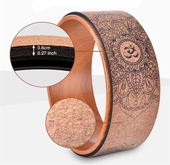 Yoga Wiel - Back Wheel - Yoga Training - Natuurlijk Antislip - 34x15 cm - Houtkleur — afbeelding 4