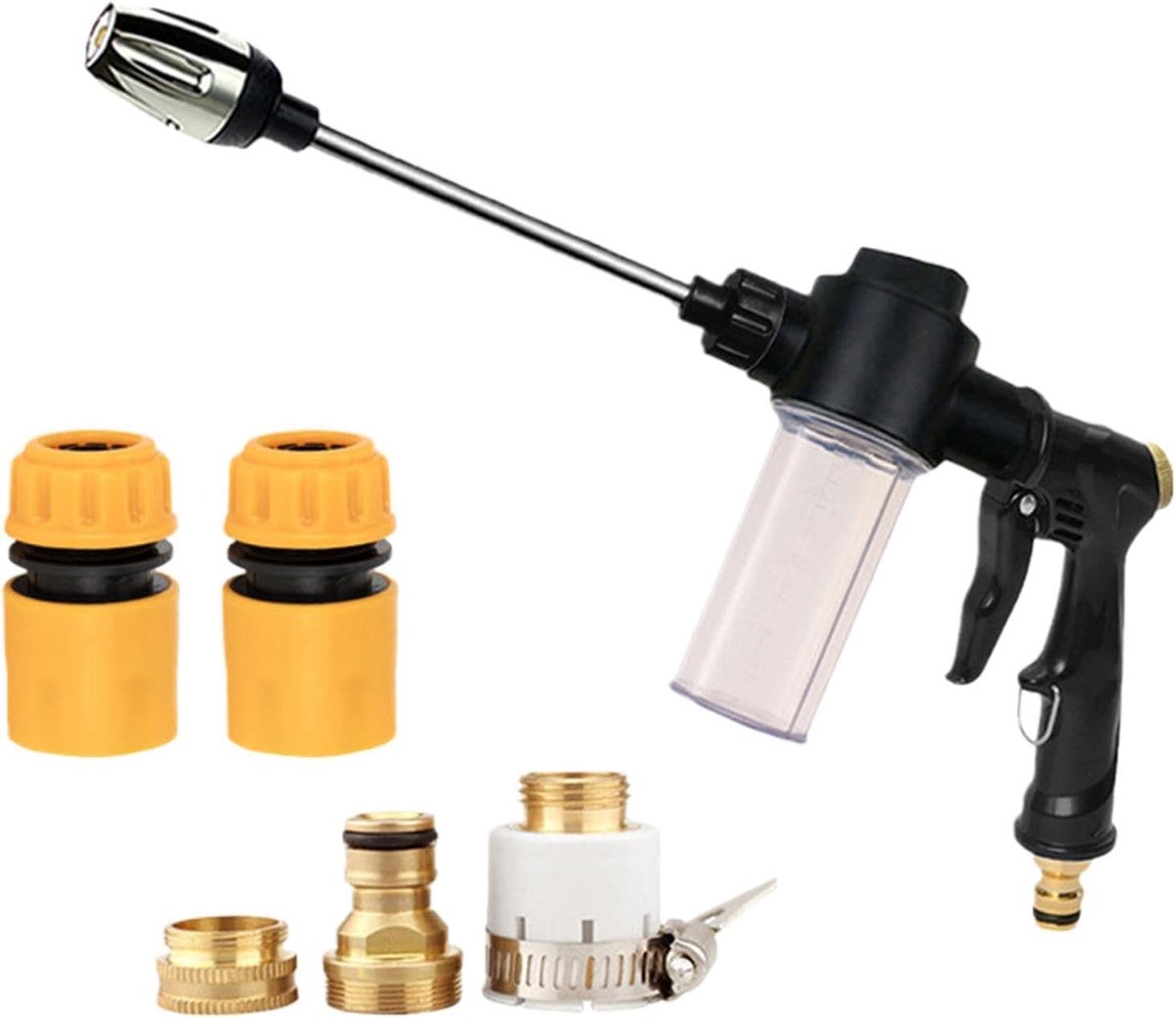 Autoschuimer Lans - Reinigingssproeier - Voertuigen Wassen - Verstelbaar Mondstuk - 24.3 cm Lengte - Grijs