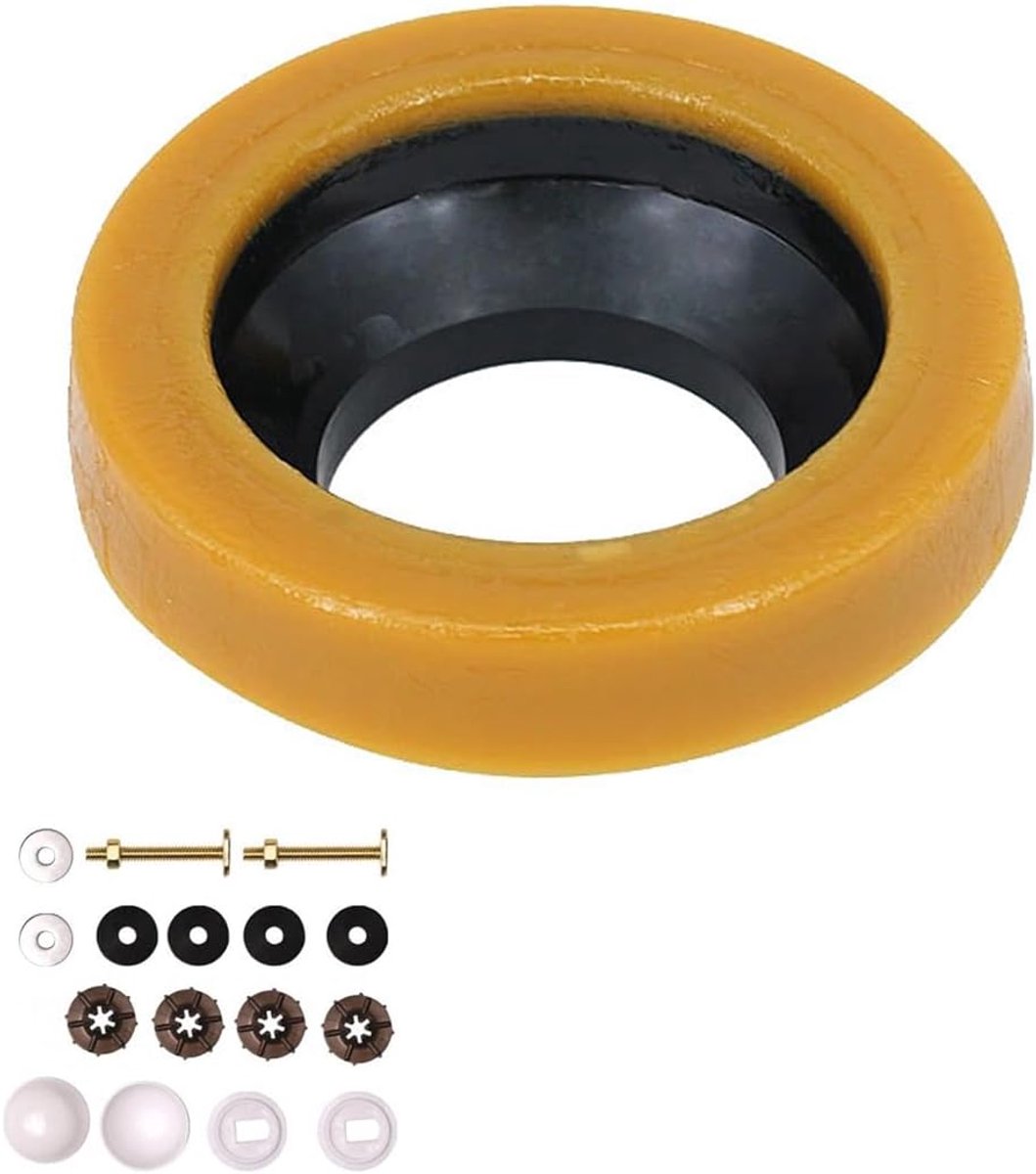 Toiletflens Set - Afvoerring Toilet - Toilet Installeren - Geur- en Lekvrij - 136 x 70 mm - Geel