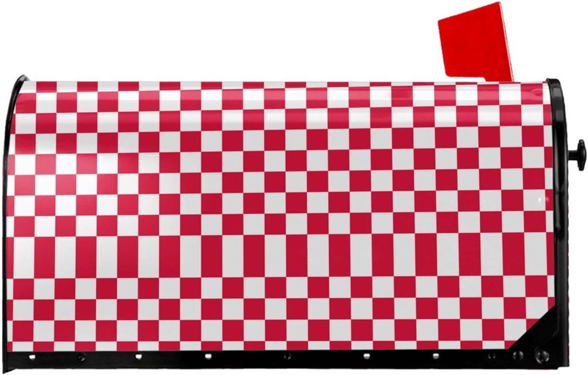 Brievenbus Cover - Brievenbus Decoratie - Buiten Decoreren - Magnetisch en Waterdicht - 21x18 Inch - Rood Wit
