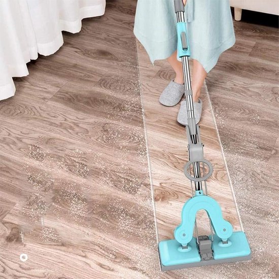 Telescopische Dweil - Vloerreiniger - Efficiënt Vloeren Schoonmaken - Uitschuifbare Handgreep - 141 cm - Blauw — afbeelding 3