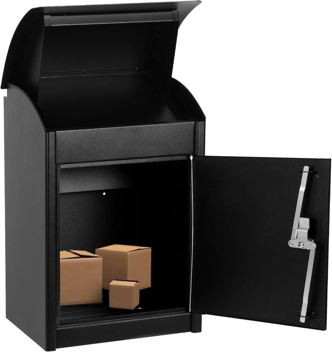 Brievenbus Pakketbox - Buitenpost Pakketkluis - Veilig Pakket Ontvangen - Waterdicht & Anti-diefstal - 57.5cm Breed - Zwart
