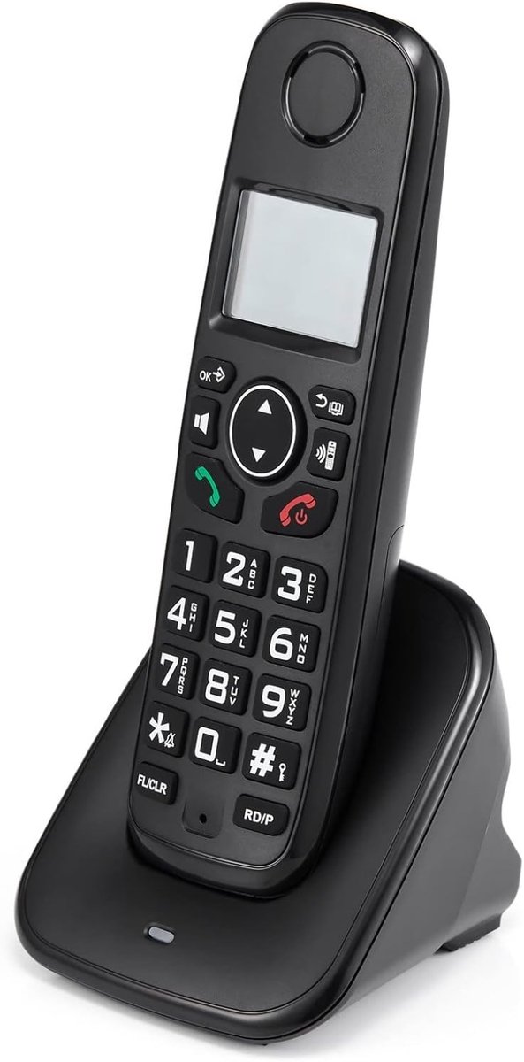 Draadloze Telefoon - Antwoordapparaat Bellen - Thuiscommunicatie - Nummerherkenning - 180 Uur Standby - Zwart