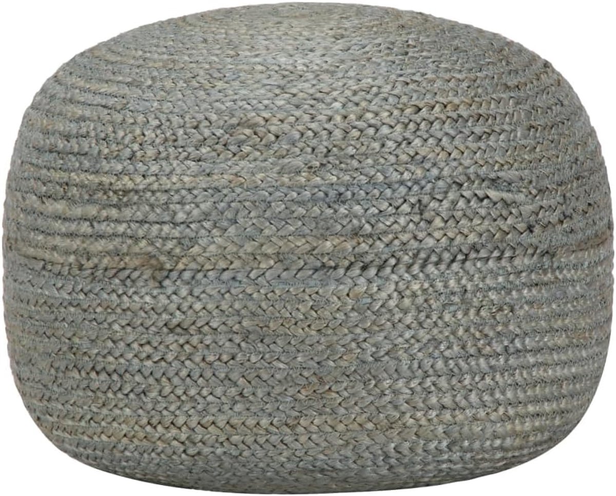 Handgemaakte poef - Voetensteun zitzak - Ontspannen zitten - Gevlochten jute touw - 45 x 30 cm - Olijfgroen