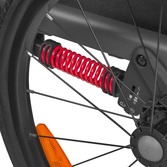 Lionelo Cama Fietskar 2in1 - Fiets aanhanger + Kinderwagen voor 2 Kinderen - 360° Voorwiel - 60L Bagageruimte - Full Vering - 5-Punts Gordels - Grote Luchtbanden - UPF50+ & Waterafstotend - Kinderfietskar & Buggy Inklapbaar - Wandelwagen - Tot 2x22kg — afbeelding 4