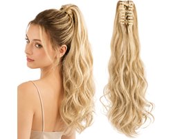 Ponytail Extensions Blond - Clip In Hairextensions - Blonde Brazilian Paardenstaart Extension - Haarverlenging - Haarstuk - 50 cm