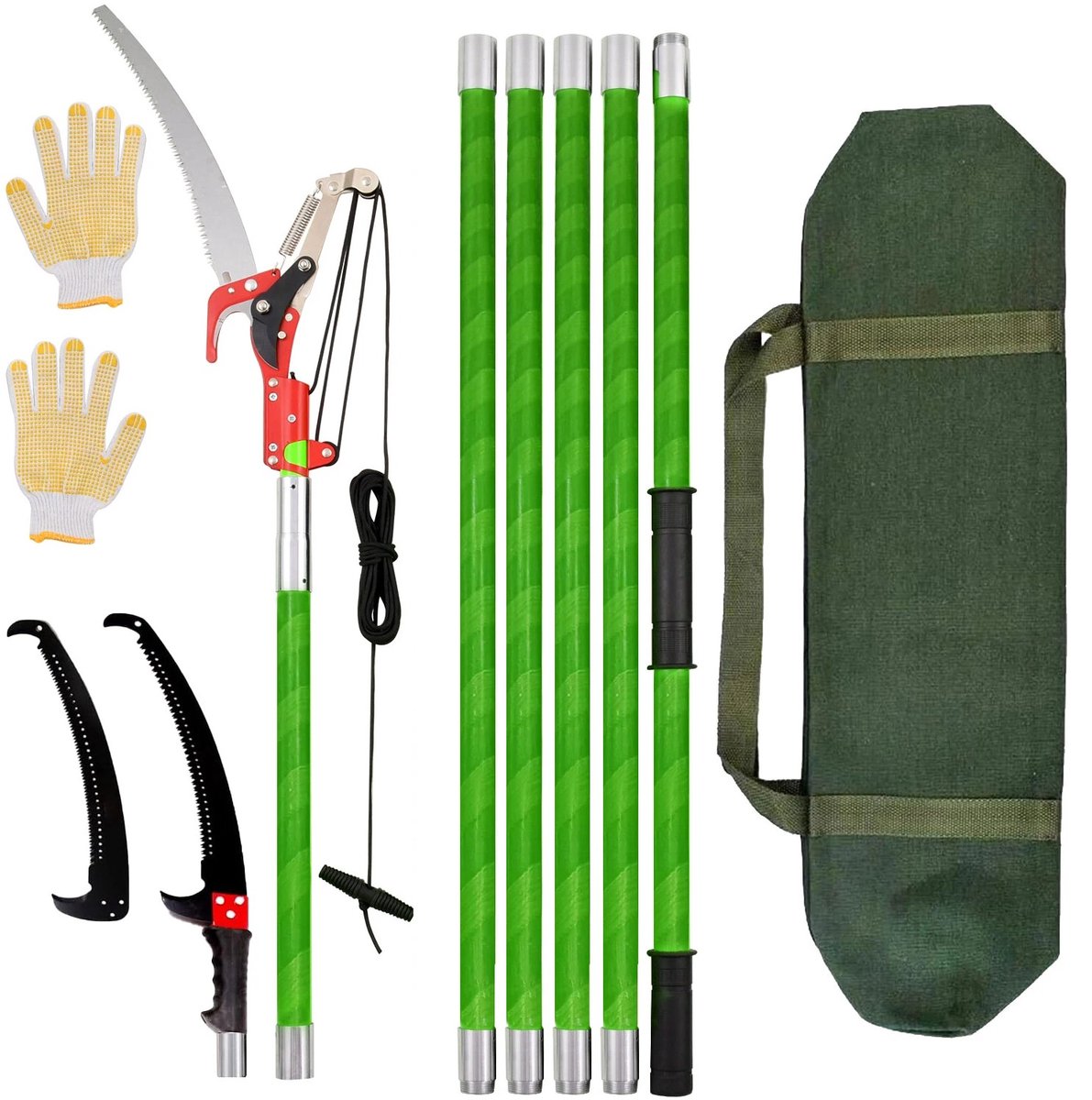 Cellista Telescoop Boomzaag 6 Meter - Verstelbare Snoeizaag - Takkenzaag met Snoeischaar - Hoge Boom Snoeier - Inclusief Draagtas en Reservemes