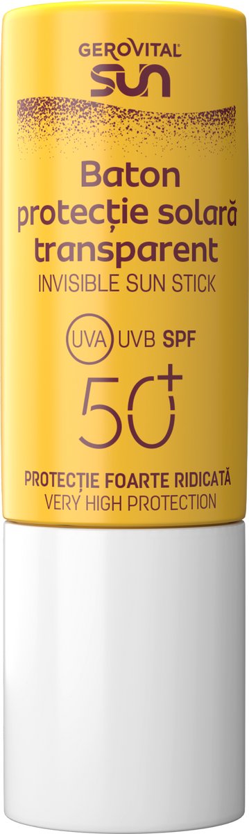 Transparante zonnebrand stick SPF50+ waterbestanding - met vitamin E - Gerovital SUN - 12ml