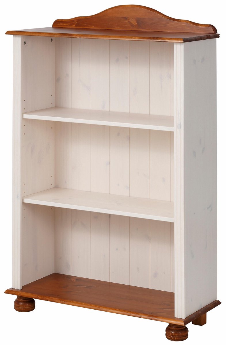 Notio Living Mette Boekenkast met 3 Vakken - Massief Grenenhout - 77 x 30,5 x 116 cm wit/honing