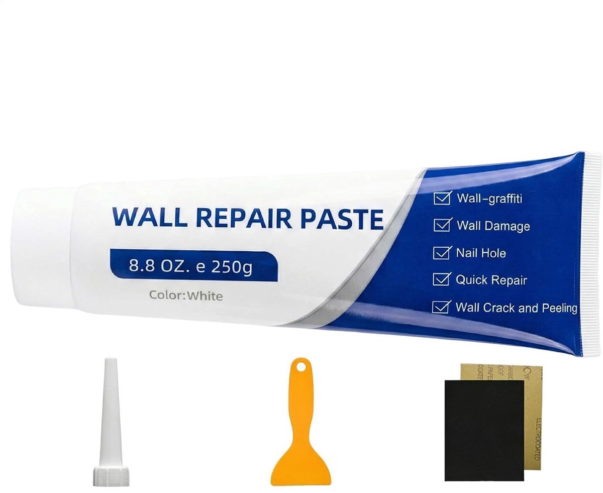 Muurreparatiepasta - Beton scheur middel - Scheuren vullen - Sneldrogende formule - 250 gram - Wit