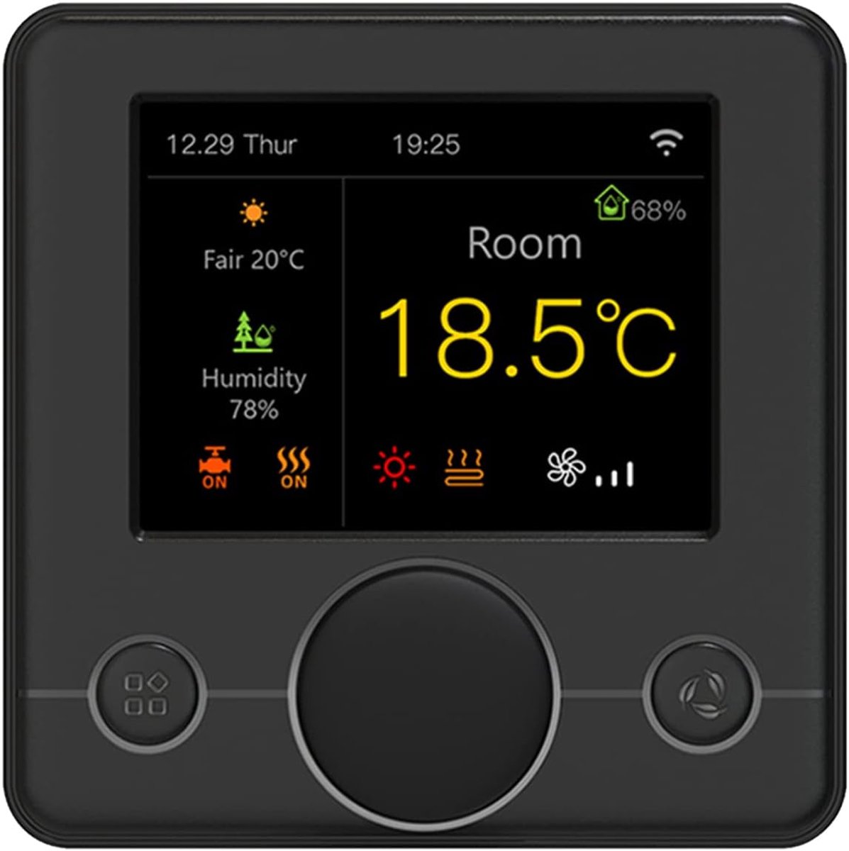 Slimme Thermostaat - Temperatuurregelaar - Verwarming Regelen - Wifi & Spraakbediening - 2.8 Inch LCD - Zwart
